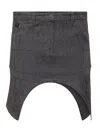 Courrèges Reversed Arch Denim Mini Skirt In Blue