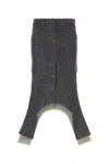 Courrèges Gray Reversed Denim Midi Skirt In Blue