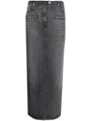 Courrèges Heritage Cut-out Stonewashed Denim Skirt In Grey