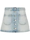 Courrèges Denim Mini Skirt In Light Blue Wash