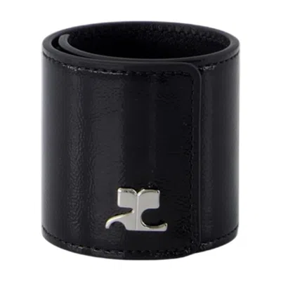 Courrèges Slap Bracelet Courreges Leather Black
