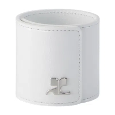 Courrèges Slap Bracelet Courreges Leather White