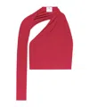 Courrèges Slash Asymmetric Cropped Top In Red
