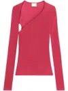 Courrèges Slash Asymmetric Top In Red
