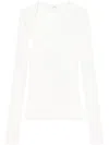 Courrèges Slash Ribbed-knit Top In White
