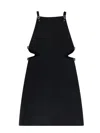 Courrèges Slash Buckle Twill Dress In Black