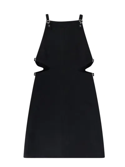 COURRÈGES SLASH BUCKLE TWILL DRESS