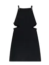 Courrèges Slash Buckle Twill Dress In Black