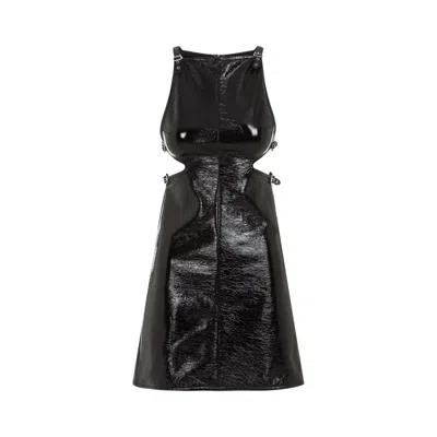 Courrèges Courreges Slash Buckle Vinyl Dress Women In Black