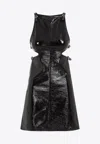 Courrèges Buckle-detailed Patent-finish Minidress In Black