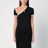 Courrèges Slash Contrast Cut Out Jersey T-shirt In Black