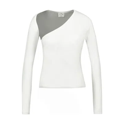 Courrèges Slash Contrast T-shirt In White