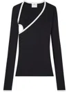 Courrèges Slash Contrast-trim T-shirt In Schwarz