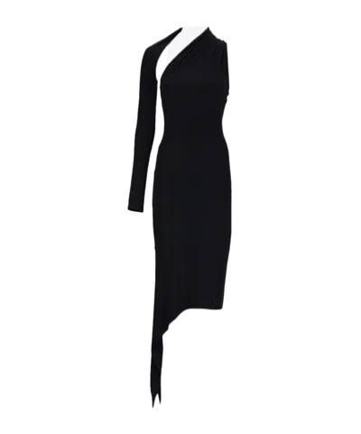 Courrèges Slash Crepe Dress In Black