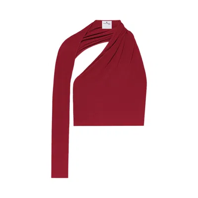 Pre-owned Courrèges Slash Crepe Jersey Top 'garnet' | Red | Women's Size L