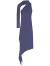 Courrèges Slash Crepe Maxi Dress In Blue