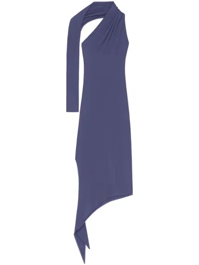 Courrèges Slash Crepe Maxi Dress In Grey