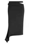 Courrèges Slash Cutout Wool Midi Skirt In Black