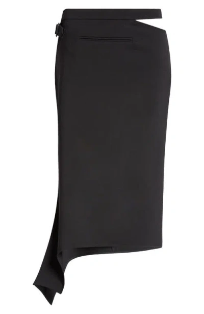 Courrèges Slash Midi Skirt In Black