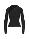 Courrèges Slash Logo Top In Black Fabric In Black