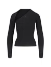 Courrèges Slash Logo Top In Black Fabric In Black