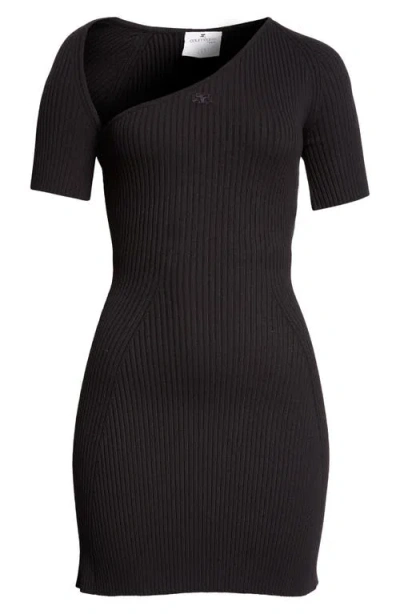 COURRÈGES COURRÈGES SLASH RIB SWEATER DRESS