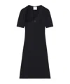 Courrèges Slash Mini Dress In Black Fabric Ribbed Knit In Black