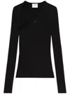Courrèges Logo-embroidered Ribbed Jumper In Black
