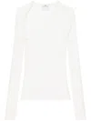 Courrèges Slash Ribbed-knit Top In White
