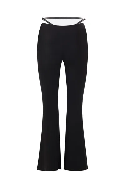 Courrèges Slash Crepe Jersey Viscose Pants In Black
