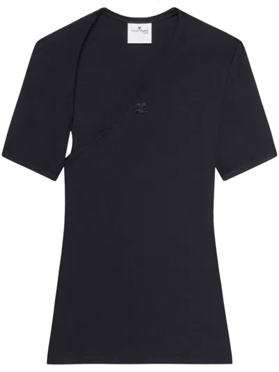 Courrèges Slash T-shirt In Black