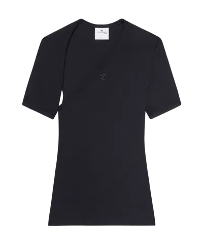 Courrèges Slash T-shirt In Black