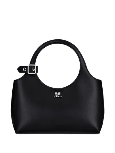 Courrèges Sleek Black Handbag With Adjustable Strap