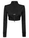 Courrèges Courreges Cropped Zipped Sweatshirt In Black