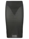 Courrèges Sheer Tube Midi Skirt In Black