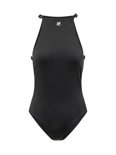 Courrèges Courreges Sleek Intero Swim Costume In Black