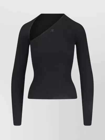 COURRÈGES SLEEVE ASYMMETRY RIBBED TEXTURE