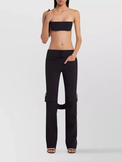 Courrèges Sleeveless Belted Flared High Waist Top In Black