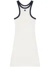 Courrèges Sleeveless Black And White Short Dress In Bianco E Blu Navy