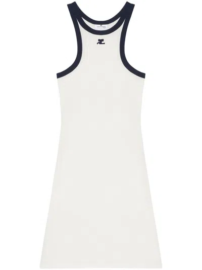COURRÈGES COURRÈGES SLEEVELESS BLACK AND WHITE SHORT DRESS