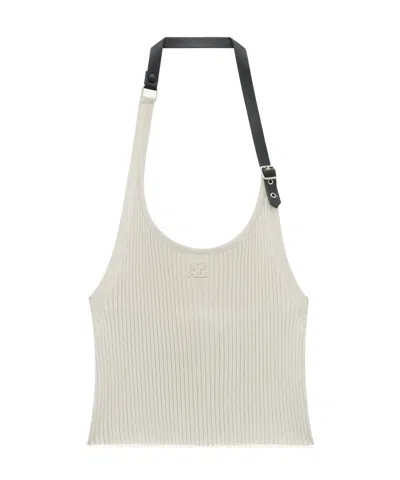 Courrèges Sleeveless Blouse In White