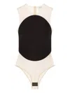 Courrèges Sleeveless Bodysuit With Bold Circular Panel In Black