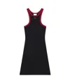 Courrèges Scuba Mini Dress With Logo Patch In Black