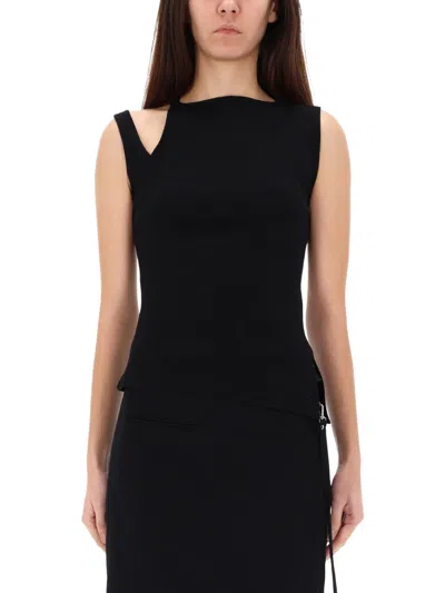 Courrèges Courreges Sleeveless Cutout Detail Top In Black