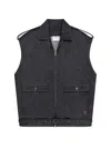 Courrèges Blue Solid Shirt Collar Jacket In Gray
