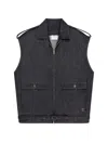 Courrèges Blue Solid Shirt Collar Jacket In Gray