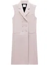 Courrèges Sleeveless Double-breasted Coat In Pink