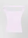 Courrèges Sleeveless Ribbed Knit Off-the-shoulder Top