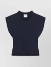 Courrèges Courreges Women Cropped Sleeveles Sweater In Blue