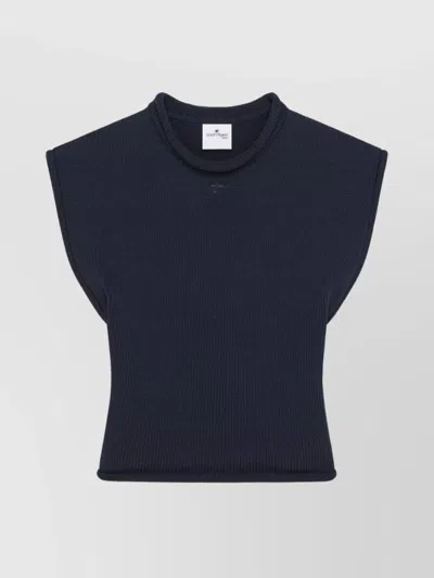 COURRÈGES SLEEVELESS RIBBED KNIT TOP